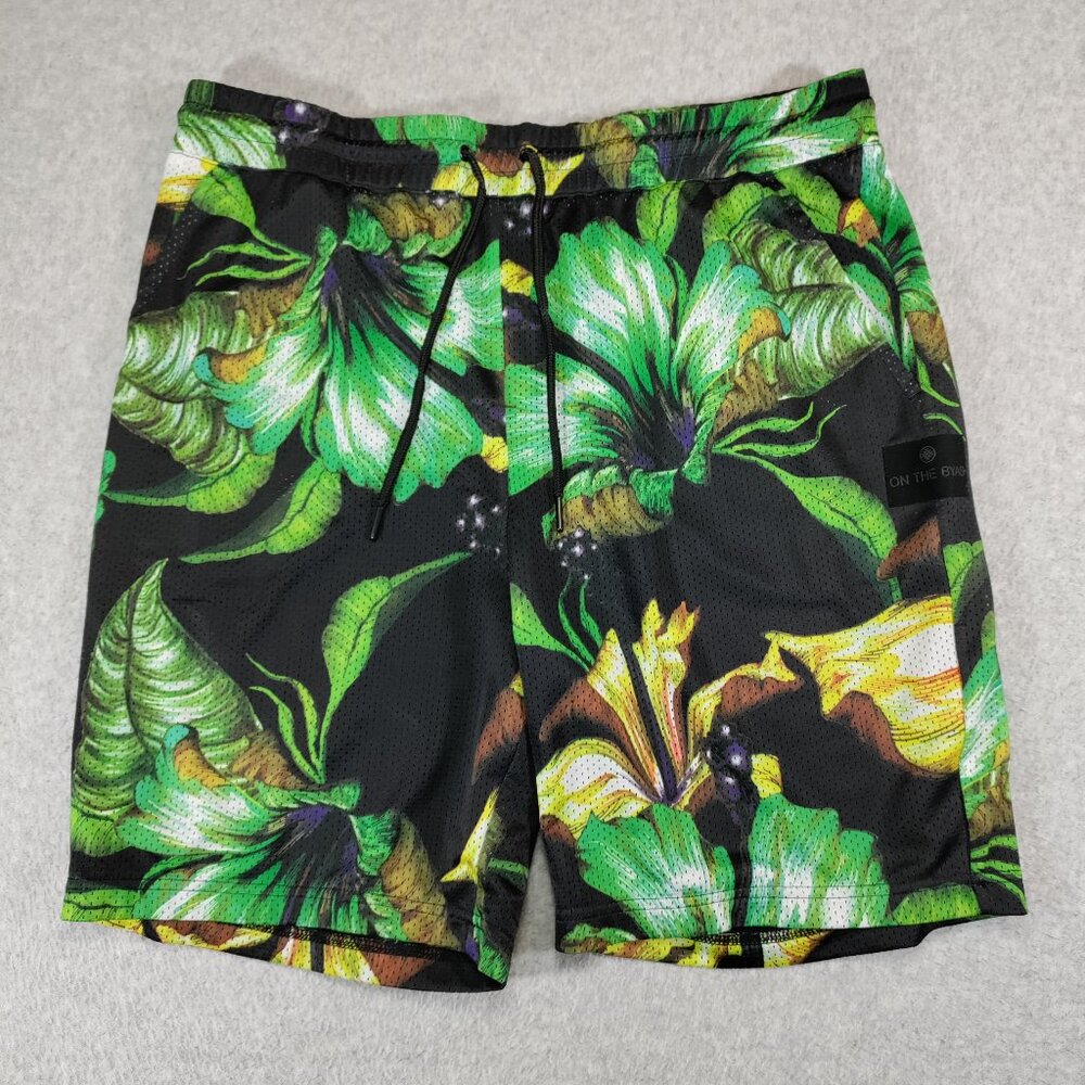 On The Byas Shorts Men XL Tropical Print Basketball Loose Perforated Resortwear